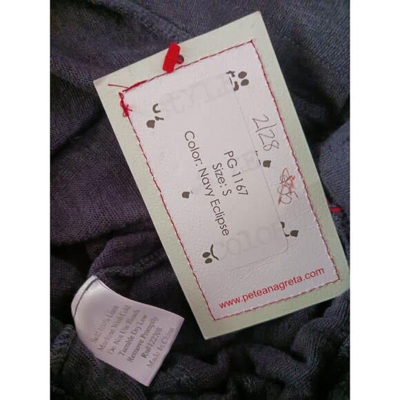 Pete & Greta Johnny Was Women’s Linen Pants Small Drawstring Elastic Waist Navy - Picture 5 of 13